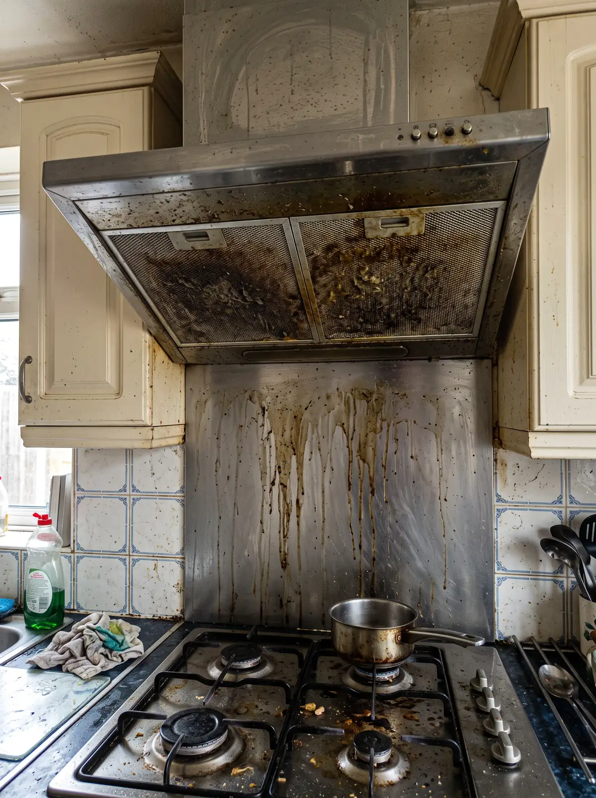 A extractor before and after cleaning.